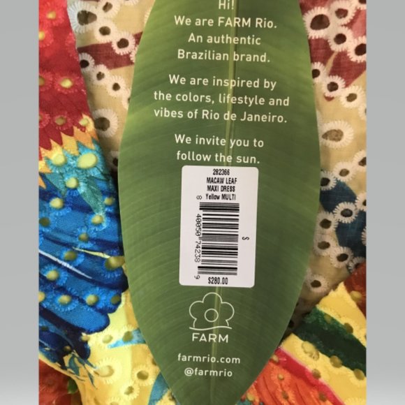 Farm Rio Macaw Leaf Maxi Dress size S - Picture 11 of 12